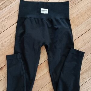 White Fox Black Leggings